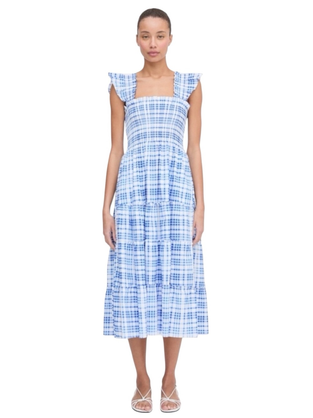 NEW Hill House Ellie Nap dress. Watercolor Gingham- blue. M. NWT